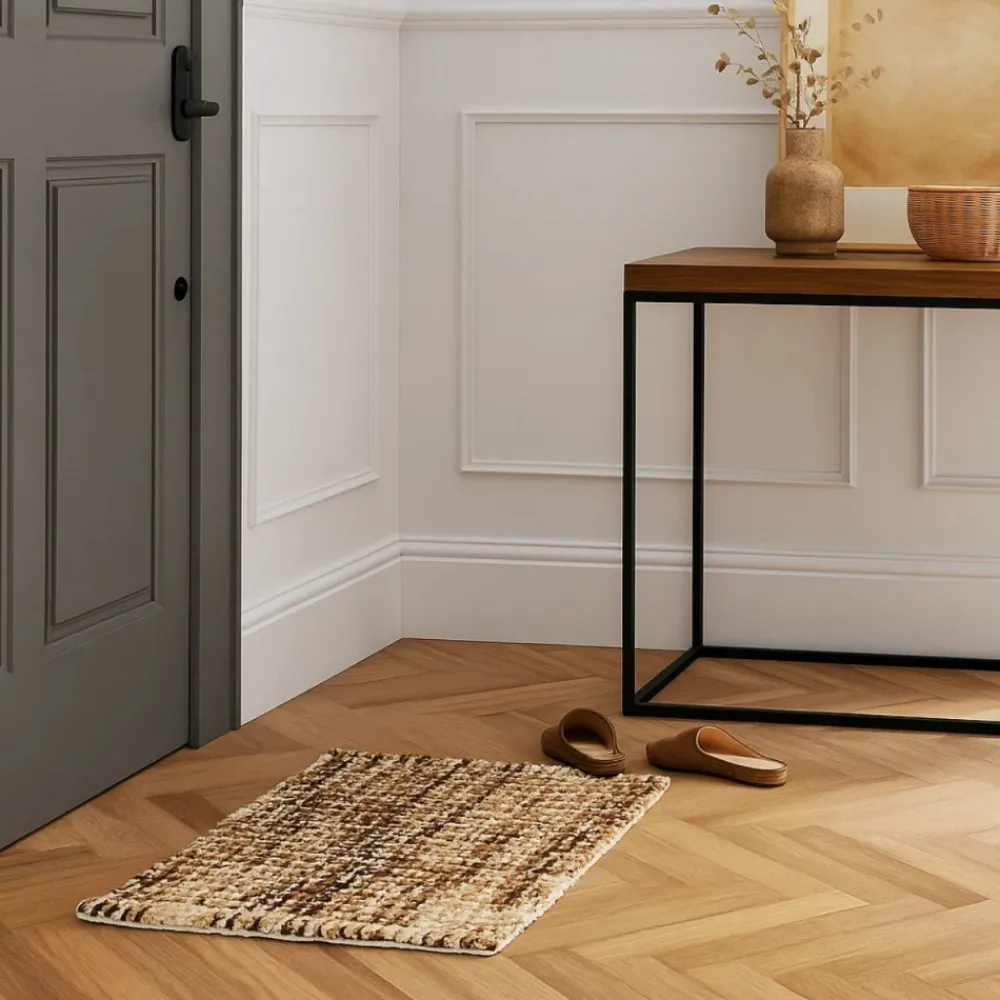 Dywanik łazienkowy 50x80 cm brązowy prostokątny * BERILO Outlet