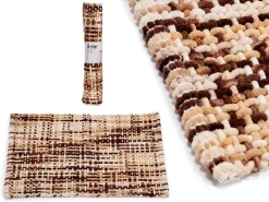 Dywanik łazienkowy 50x80 cm brązowy prostokątny * BERILO Outlet
