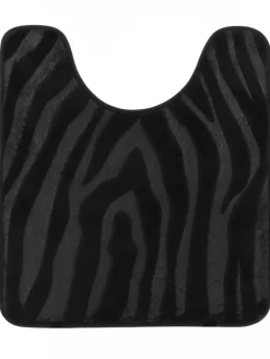 Dywanik pod WC czarny 45x50 cm zebra * TENDANCE Best