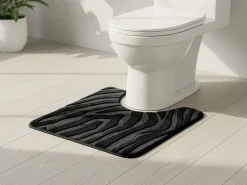 Dywanik pod WC czarny 45x50 cm zebra * TENDANCE Best