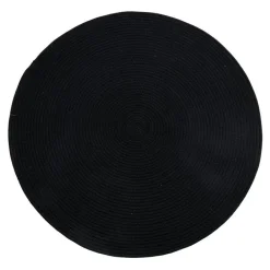 Dywan pleciony ze sznurka 80 cm czarny * H&S Decoration