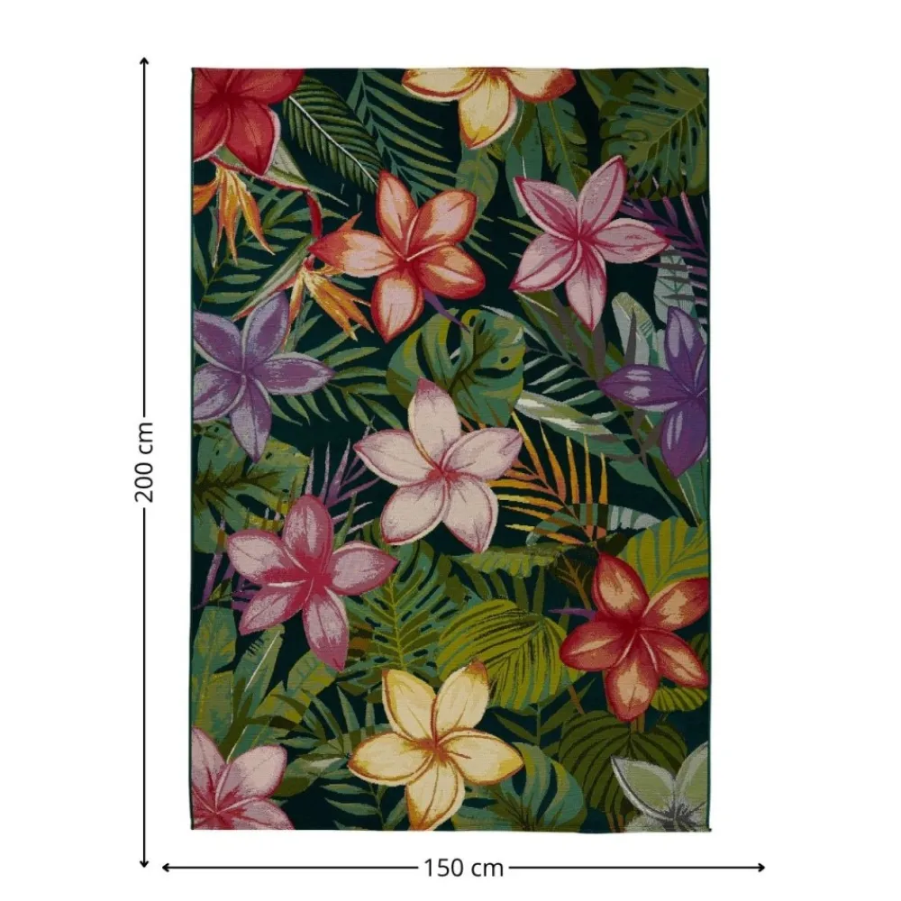 Dywan zewnętrzny 150 x 200 cm kolorowe kwiaty Kepa * Atmosphera Sale