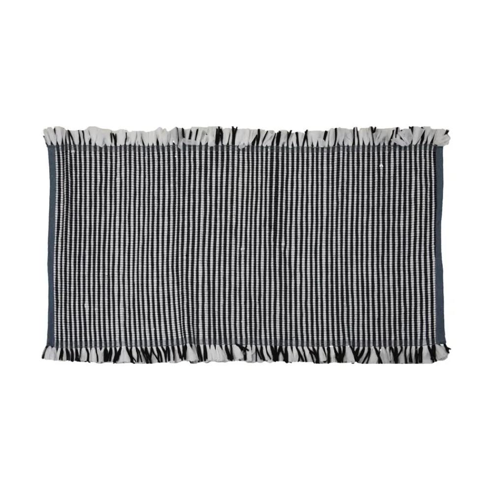Dywan z frędzlami Boho biało czarny 70cm * H&S Decoration Outlet