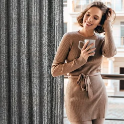 Elegancka zasłona SELMA Eva Minge 135x250 cm, czarna