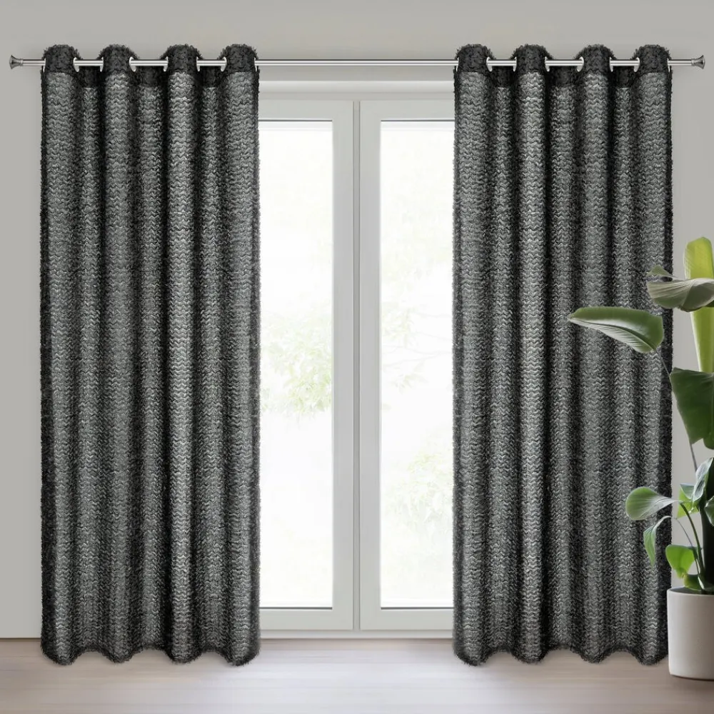 Elegancka zasłona TIFFANY Eva Minge 135x250 cm, czarna * EUROFIRANY B.B. Choczyńscy Sp.J.