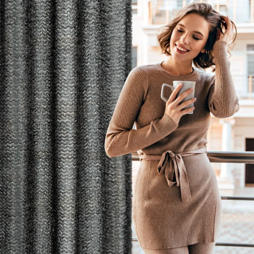 Elegancka zasłona TIFFANY Eva Minge 135x250 cm, czarna * EUROFIRANY B.B. Choczyńscy Sp.J.
