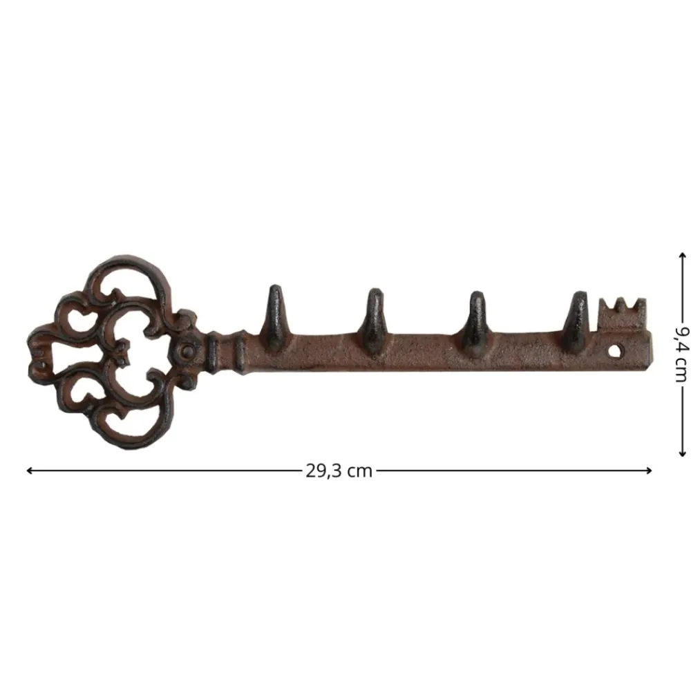 Żeliwny wieszak Klucz na 4 haczyki 29,3 cm * Esschert Design Outlet