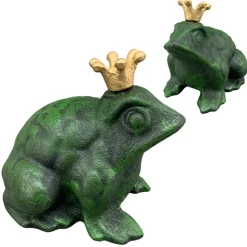 Figurka żaby z koroną z żeliwa h12 cm