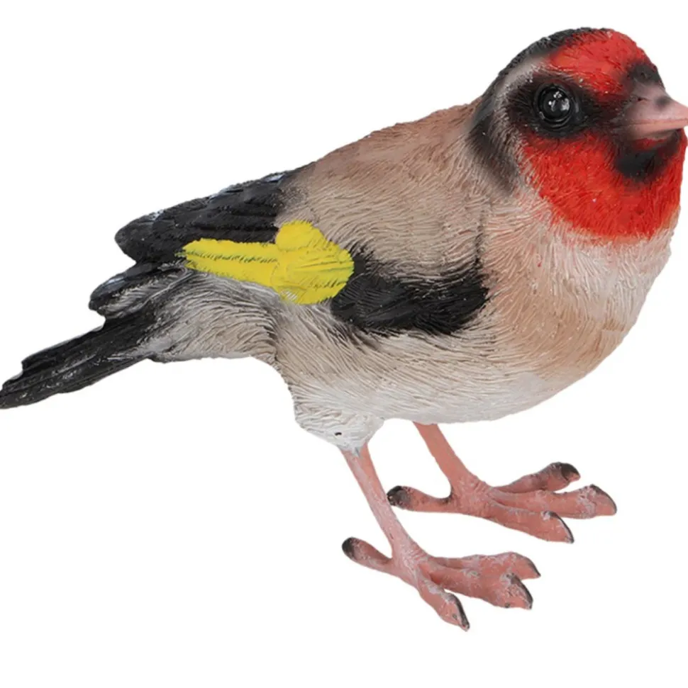 Figurka ogrodowa ptaszek szczygieł 12 x h8,5 cm
