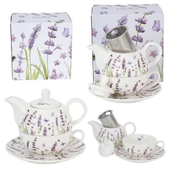 Filiżanka z dzbankiem do zaparzania Classic Lavender