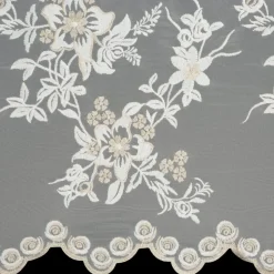 Firana ALIRA krem haft kwiatowy 140x250 cm