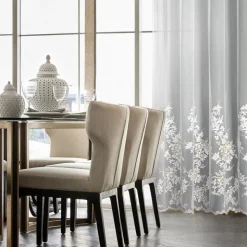 Firana ALIRA krem haft kwiatowy 140x250 cm