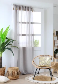 Firana boho IBIZA 140x260 naturalna beżowa