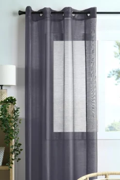 Firana LINWOOD 140x260 antracytowa błyszcząca