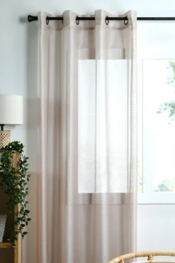 Firana LINWOOD 140x260 écru błyszcząca