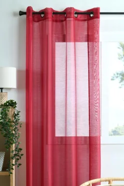 Firana LINWOOD 140x260 czerwona błyszcząca