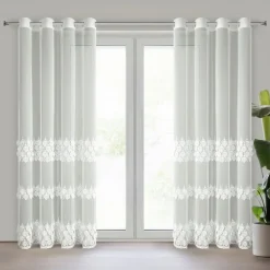 Firana NIRA haft 3D liście 140x250 cm