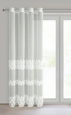 Firana NIRA haft 3D liście 140x250 cm