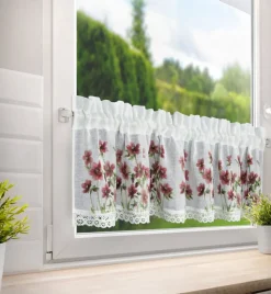 Firana zazdrostka ISA 30x150 kwiaty