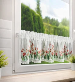 Firana zazdrostka STELLA 30x150 tulipany