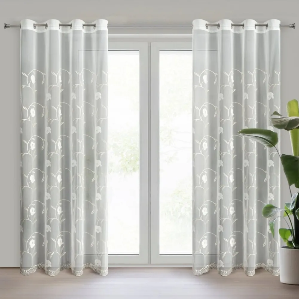 Firana AMIRI haft kwiaty 140x250 cm * EUROFIRANY B.B. Choczyńscy Sp.J. Sale