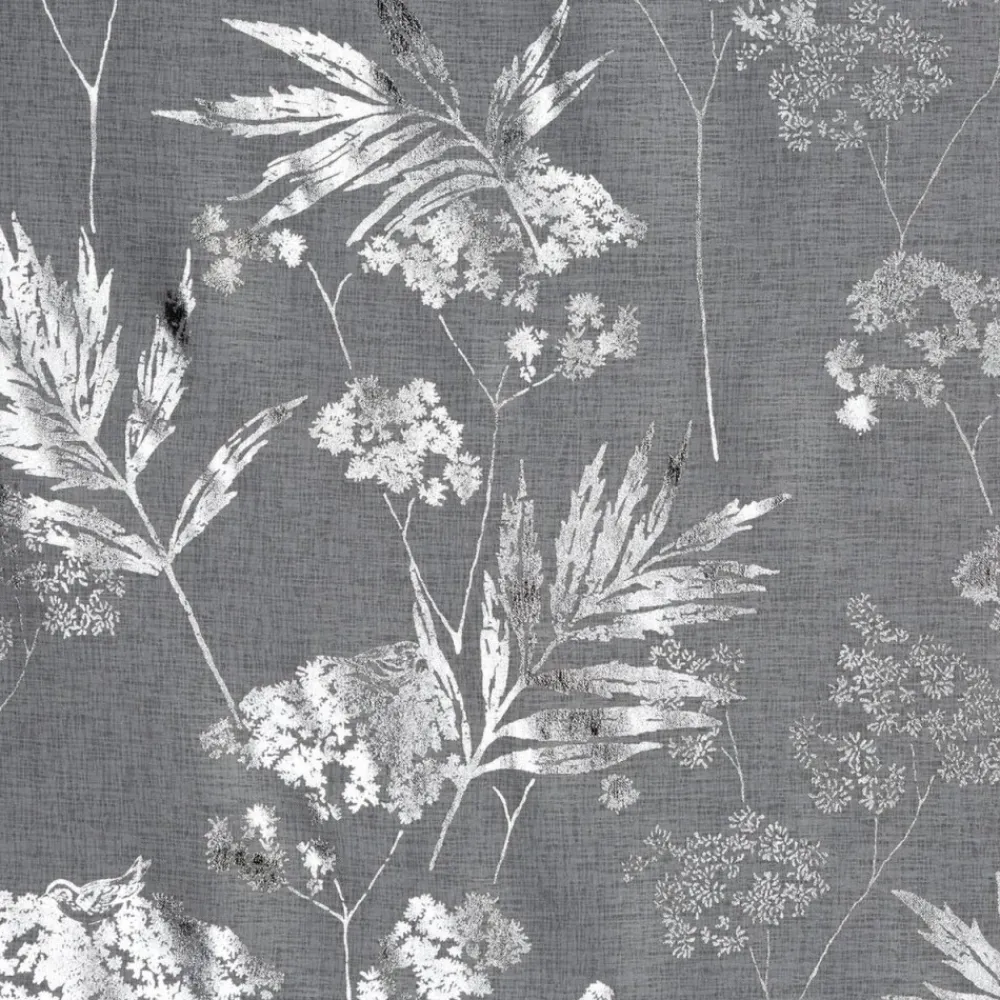 Firana DELIA srebrne liście 140x250 cm * EUROFIRANY B.B. Choczyńscy Sp.J. New