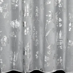Firana DELIA srebrne liście 140x250 cm * EUROFIRANY B.B. Choczyńscy Sp.J. New