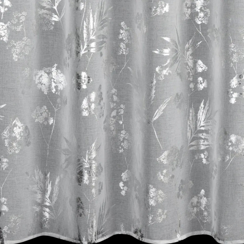 Firana DELIA srebrne liście 140x250 cm * EUROFIRANY B.B. Choczyńscy Sp.J. New