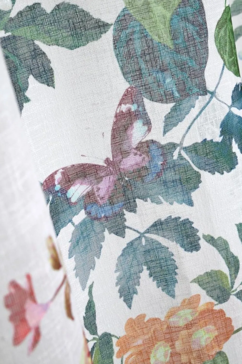 Firana EMMY 140x260 cm biała rośliny * STOF Outlet
