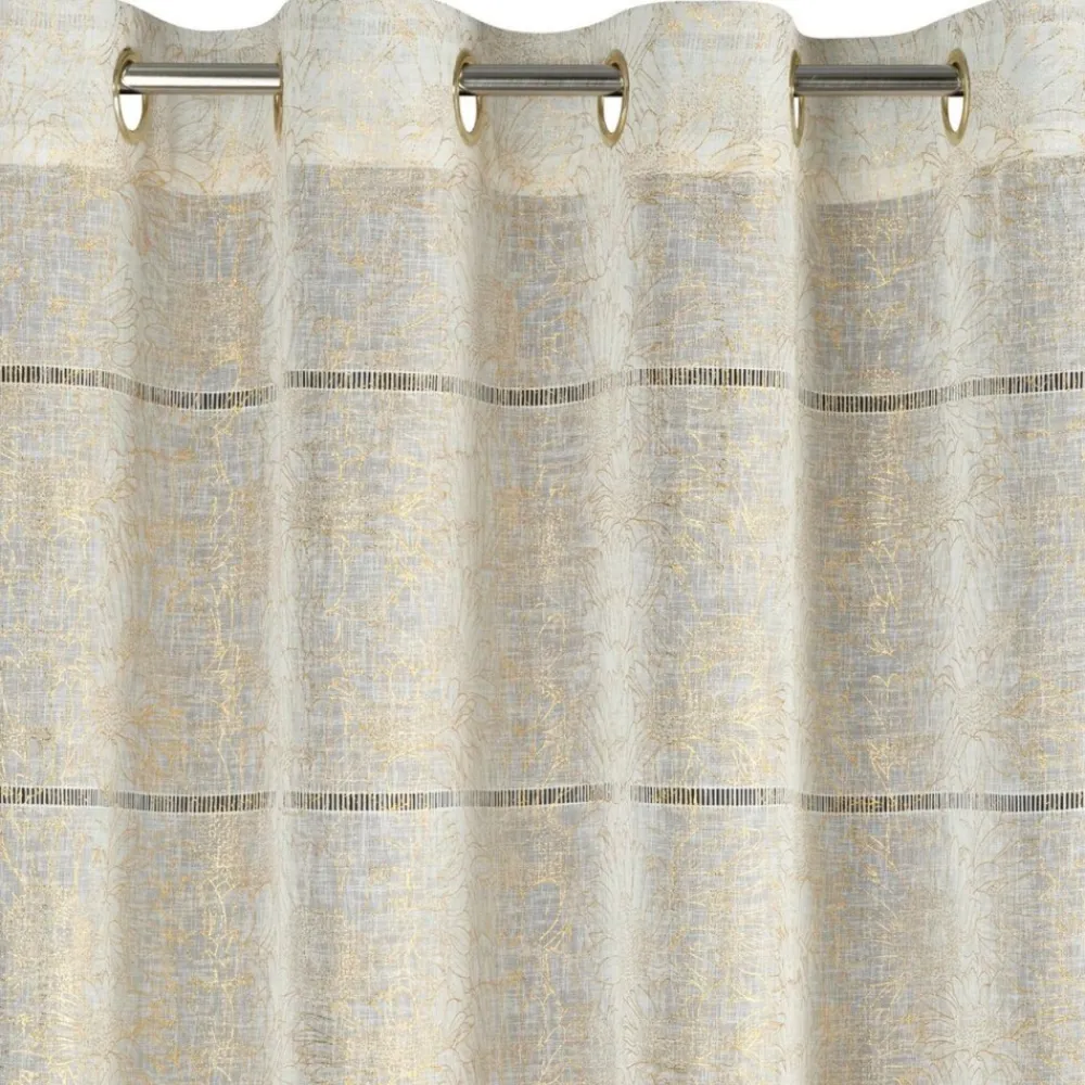 Firana KATY złoty nadruk 140x250 cm * EUROFIRANY B.B. Choczyńscy Sp.J.