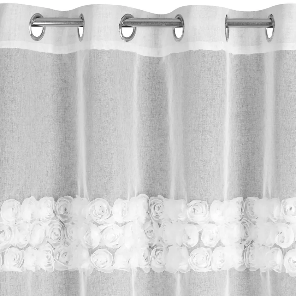 Firana ROSALIE 140x250 biała różyczki * EUROFIRANY B.B. Choczyńscy Sp.J. New