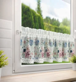 Firana zazdrostka DORA 30x150 kwiaty * EUROFIRANY B.B. Choczyńscy Sp.J. Clearance