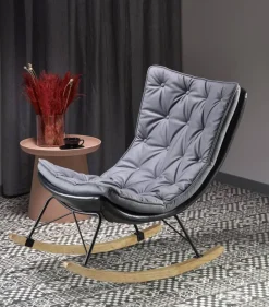 Fotel bujany Indigo ciemny popiel