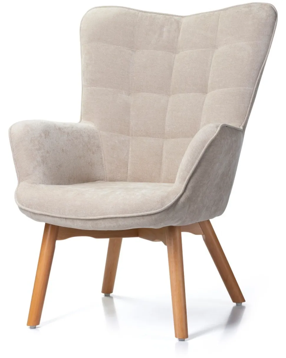 Fotel z podnóżkiem Grella Beige