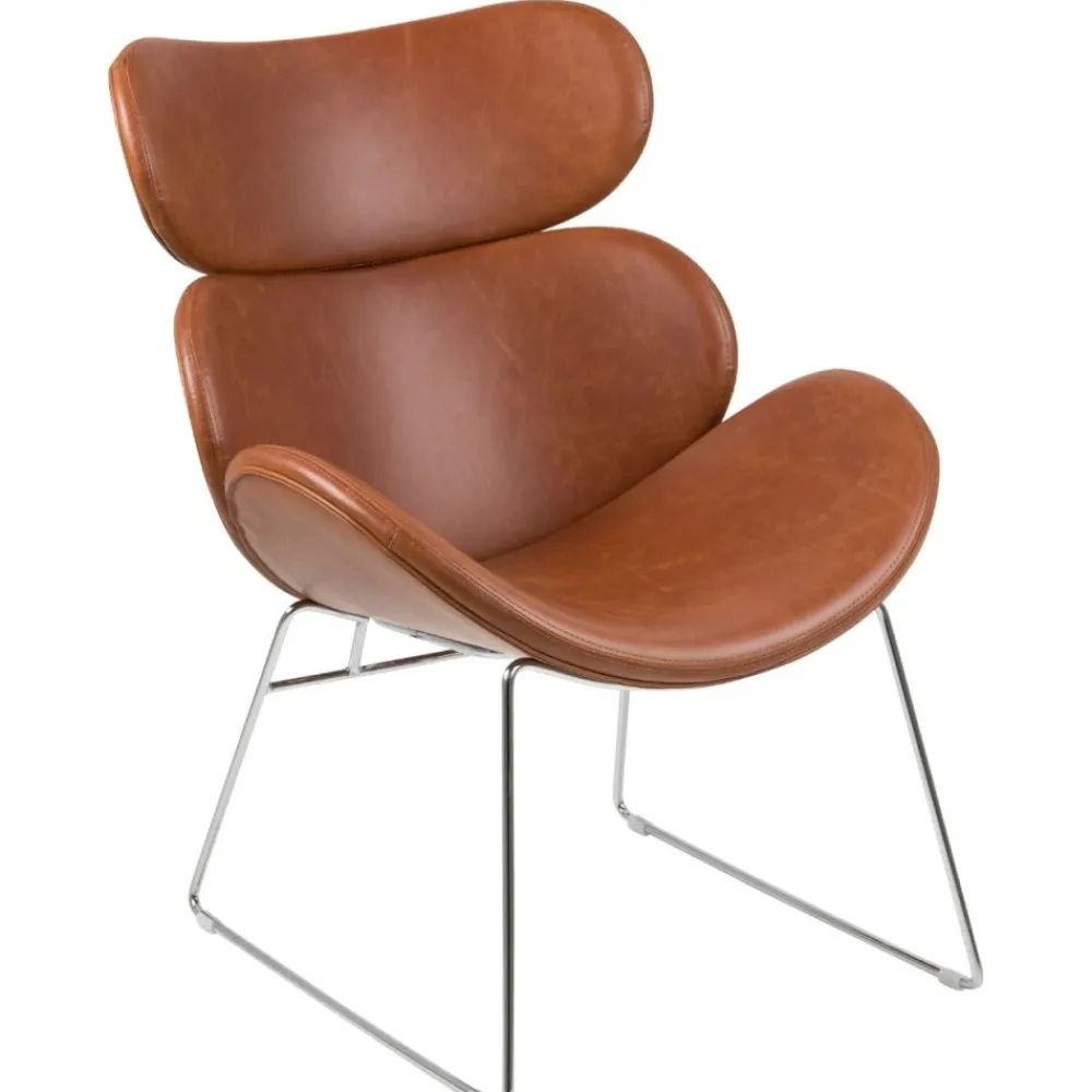 Fotel Cazar imitacja skóry vintage brązowo-srebrny * Actona Online