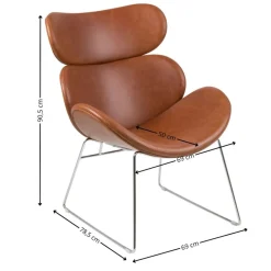 Fotel Cazar imitacja skóry vintage brązowo-srebrny * Actona Online