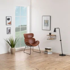 Fotel Cazar imitacja skóry vintage brązowo-czarny * Actona Discount