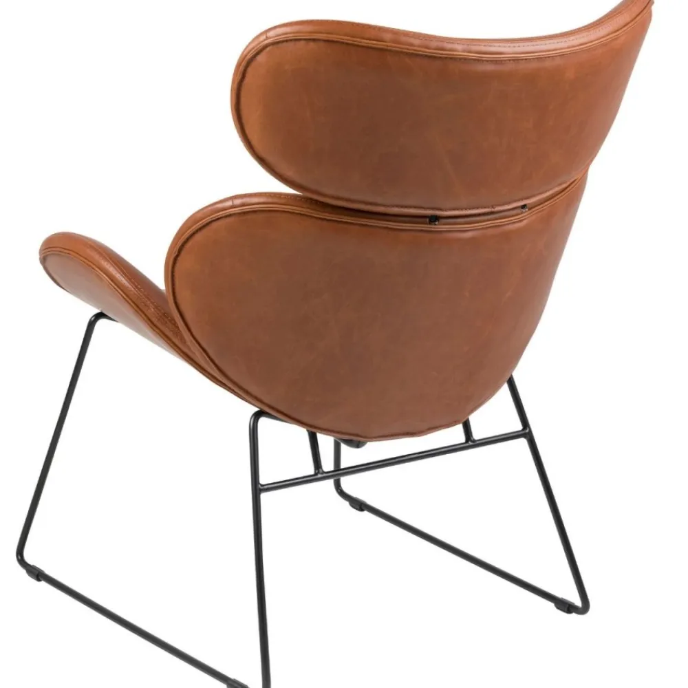 Fotel Cazar imitacja skóry vintage brązowo-czarny * Actona Discount