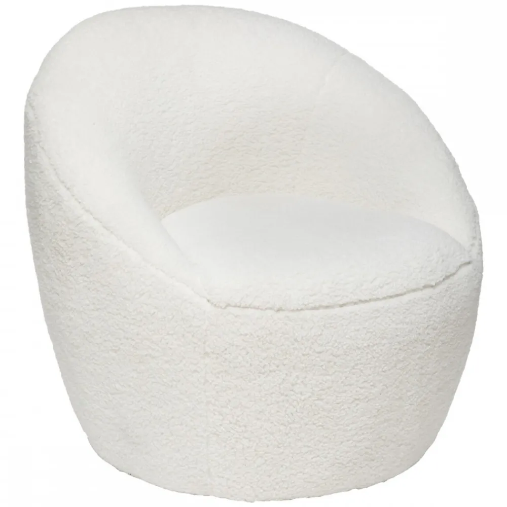 Fotel Romi biały boucle * Atmosphera Outlet