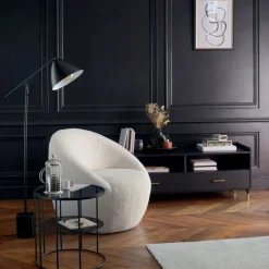 Fotel Romi biały boucle * Atmosphera Outlet