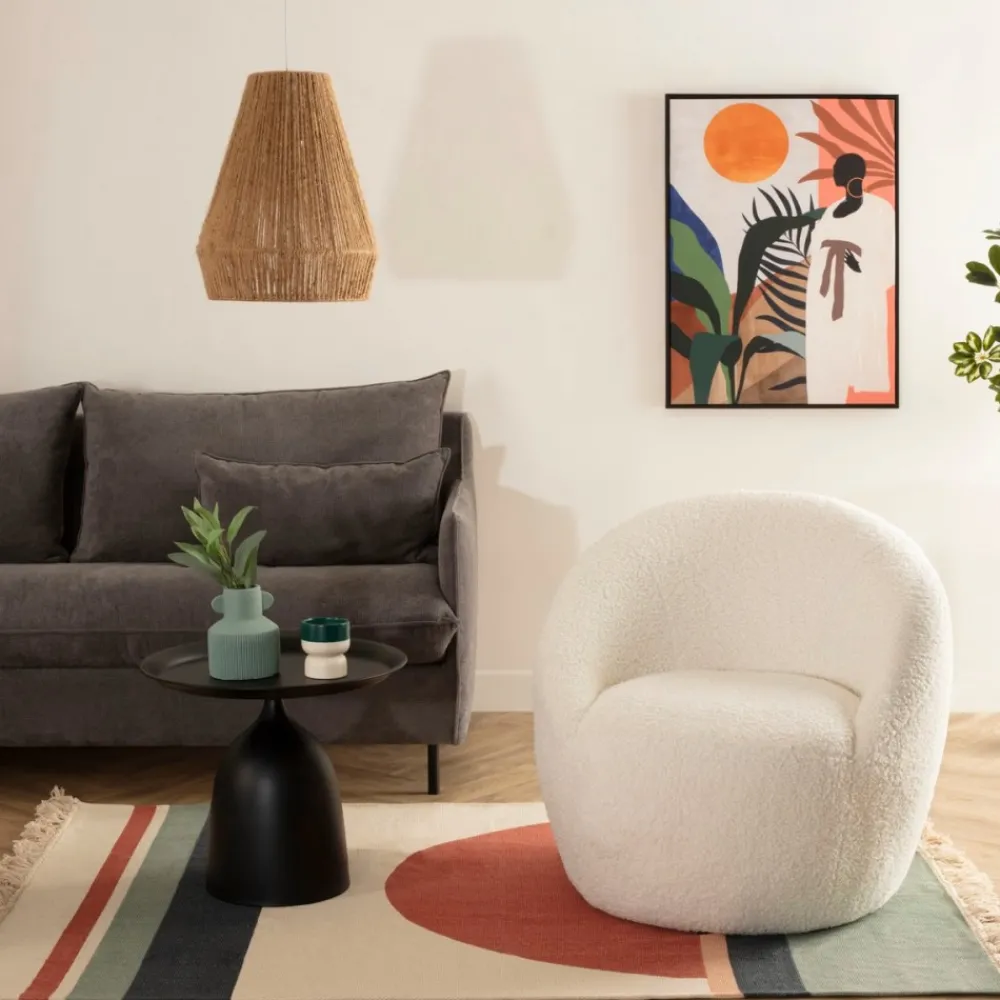 Fotel Romi biały boucle * Atmosphera Outlet