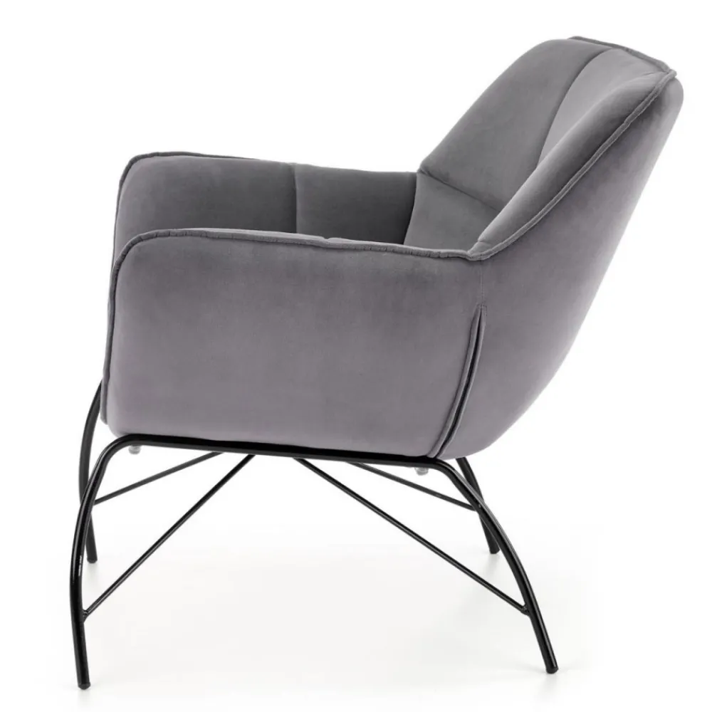 Fotel wypoczynkowy Belton Velvet popiel * Halmar New