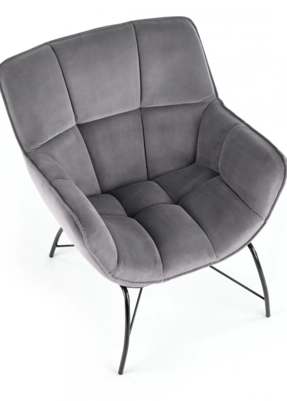Fotel wypoczynkowy Belton Velvet popiel * Halmar New
