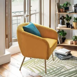 Fotel wypoczynkowy Solaro Velvet Mustard * Atmosphera