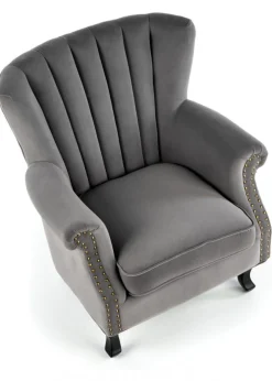 Fotel wypoczynkowy Titan Velvet popiel * Halmar Outlet
