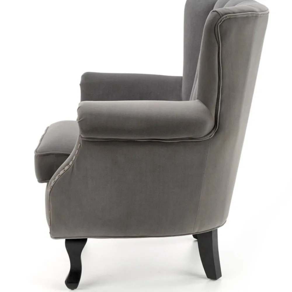 Fotel wypoczynkowy Titan Velvet popiel * Halmar Outlet