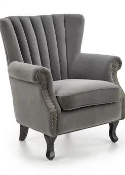 Fotel wypoczynkowy Titan Velvet popiel * Halmar Outlet