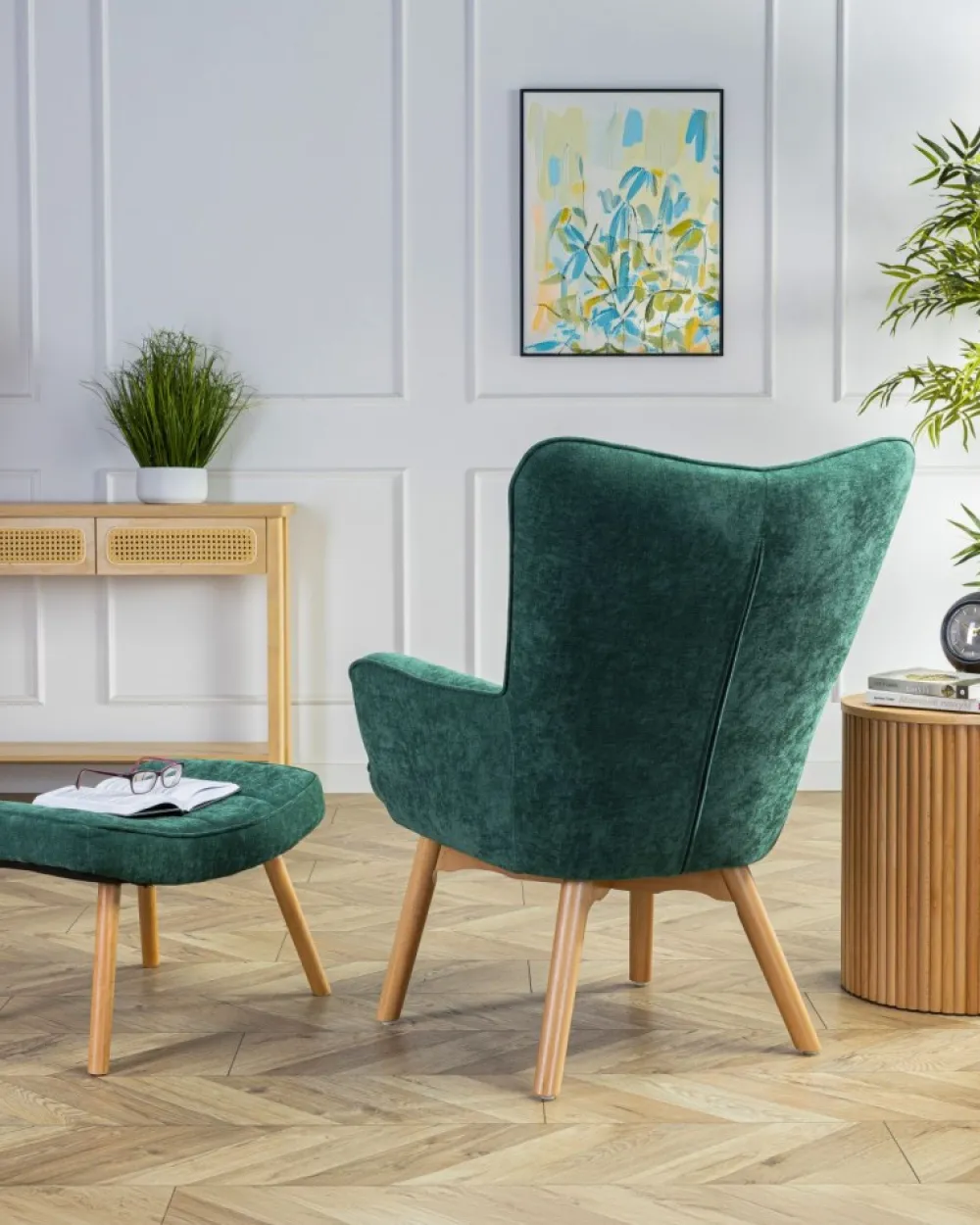 Fotel z podnóżkiem Grella Bottle Green * HowHomely Sale