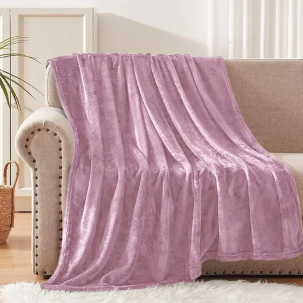 Gładki koc COSY 160x200 cm różowy * Outlet