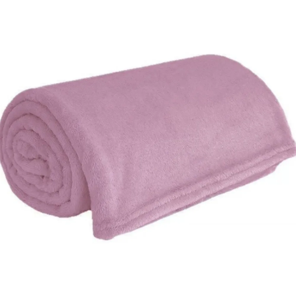 Gładki koc COSY 160x200 cm różowy * Outlet